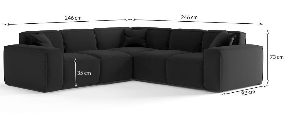 Ecksofa LUGA CORNER Abmessungen